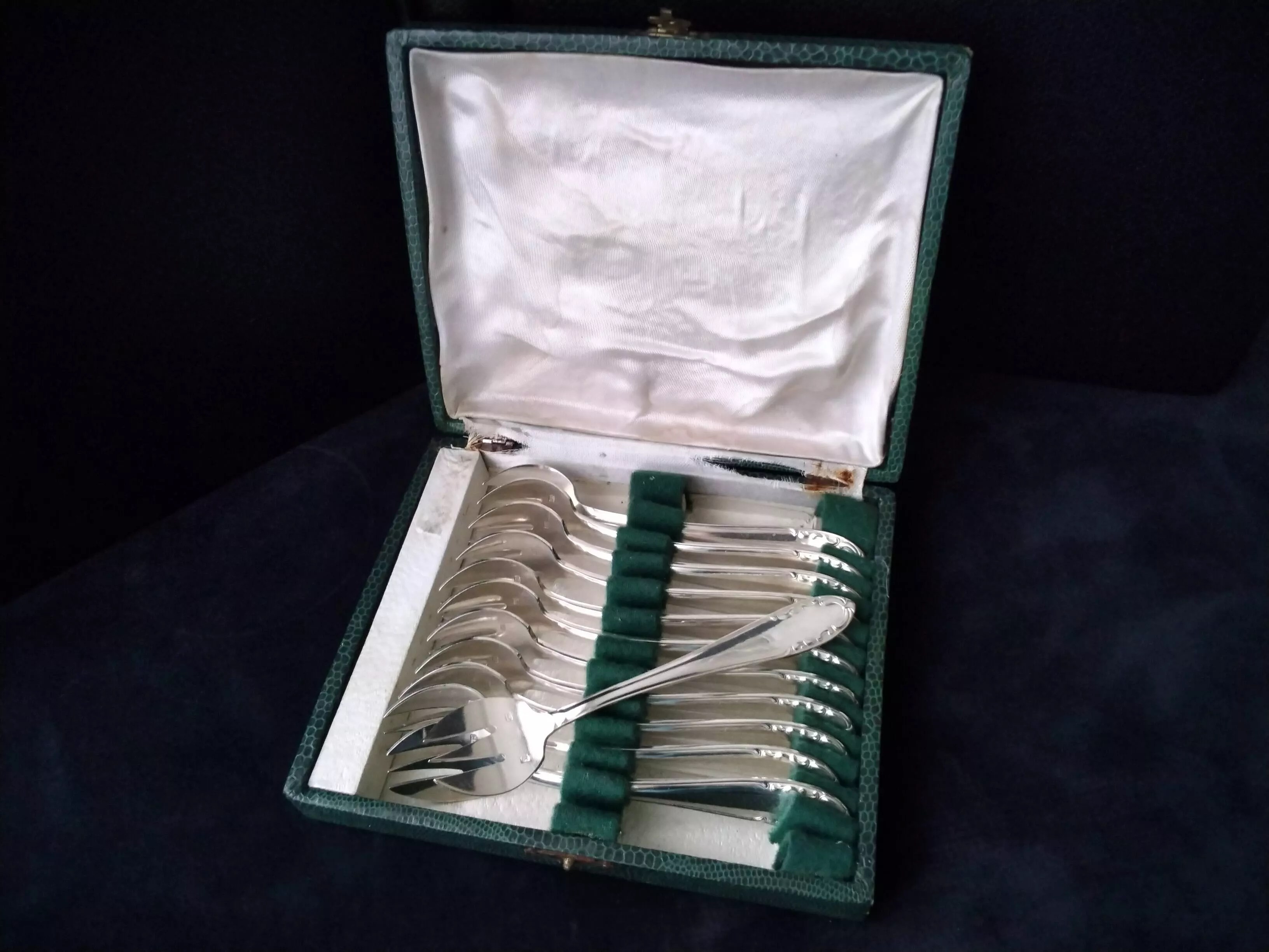 Coffret de 12 fourchettes à huitres Métal argenté Paul François