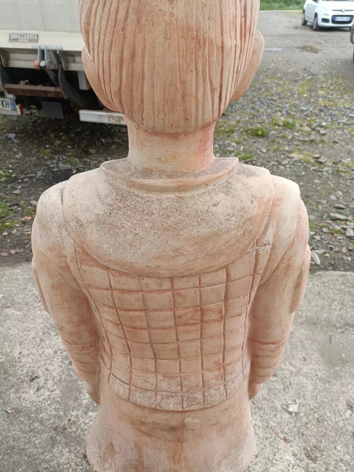 Statue de jardin Guerrier XIAN debout en terre cuite 160 cm Selency