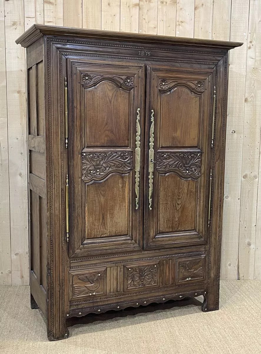 Armoire bretonne de mariage XIXème en châtaignier Selency