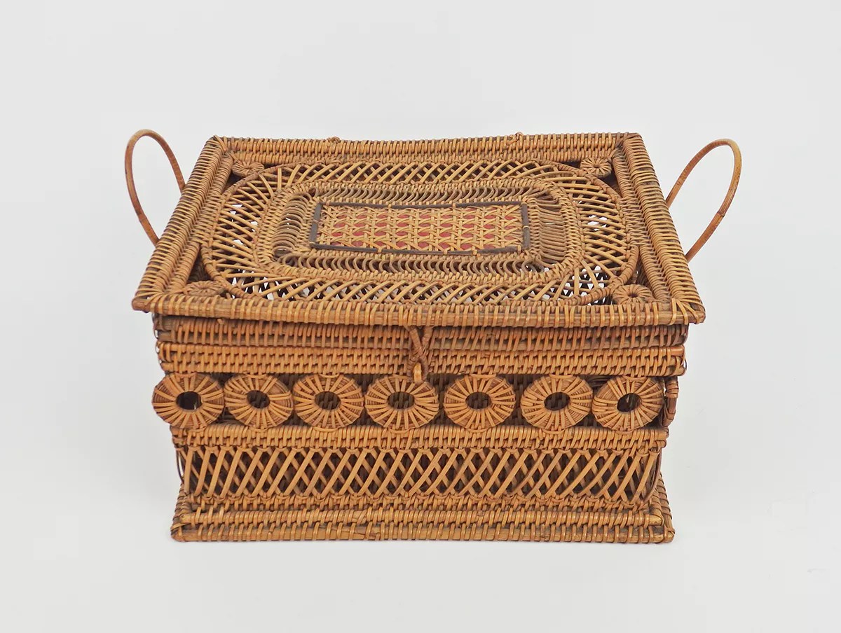 Mallette en rotin Napoléon III Selency