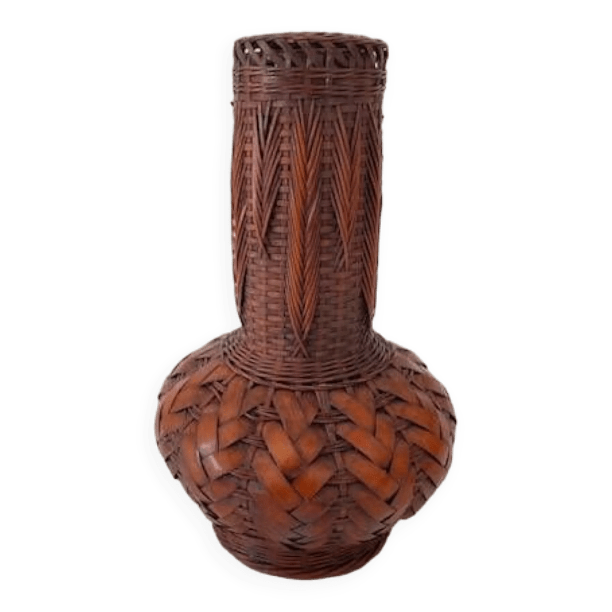 Vase japonais Ikebana, céramique et bambou Selency