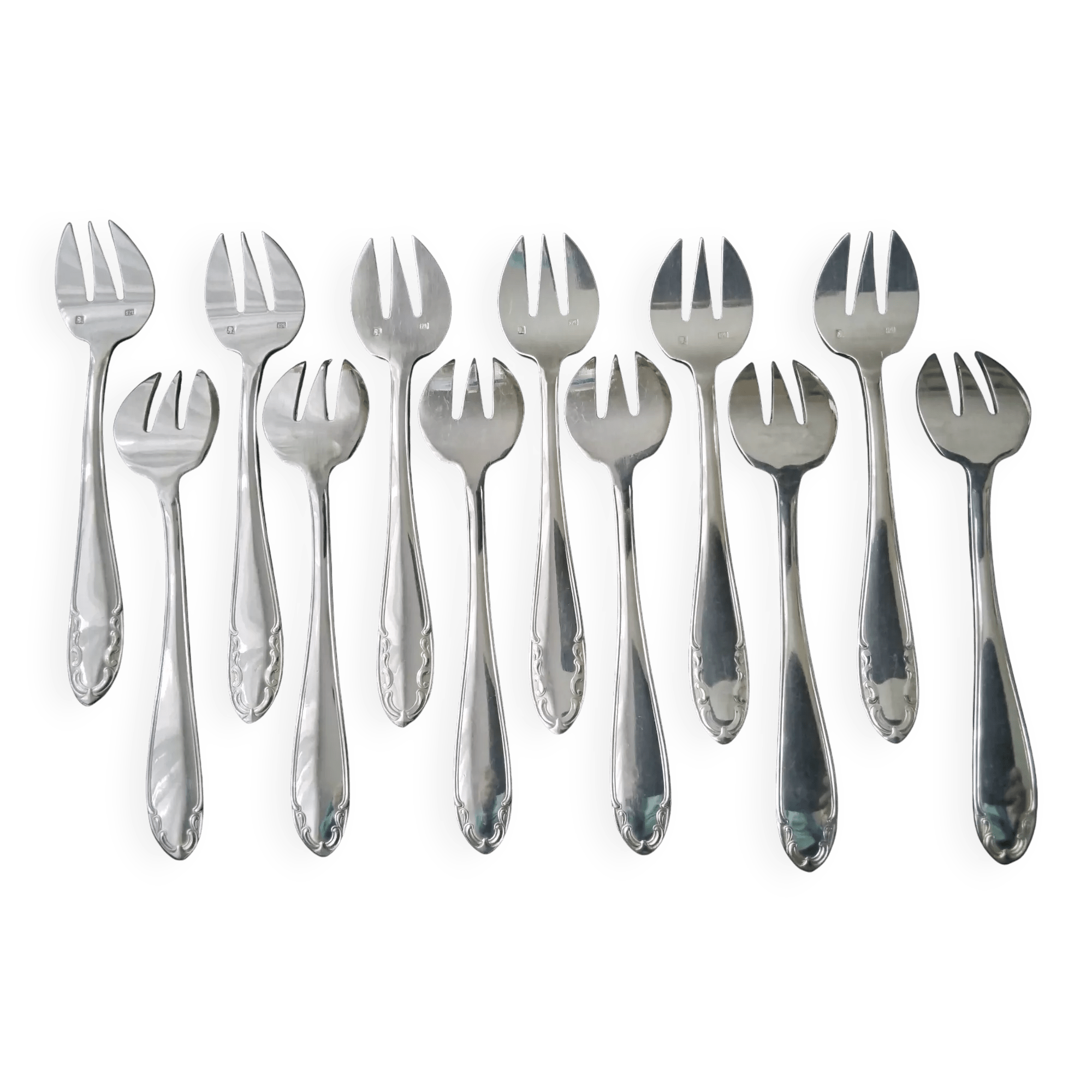 Coffret de 12 fourchettes à huitres Métal argenté Paul François