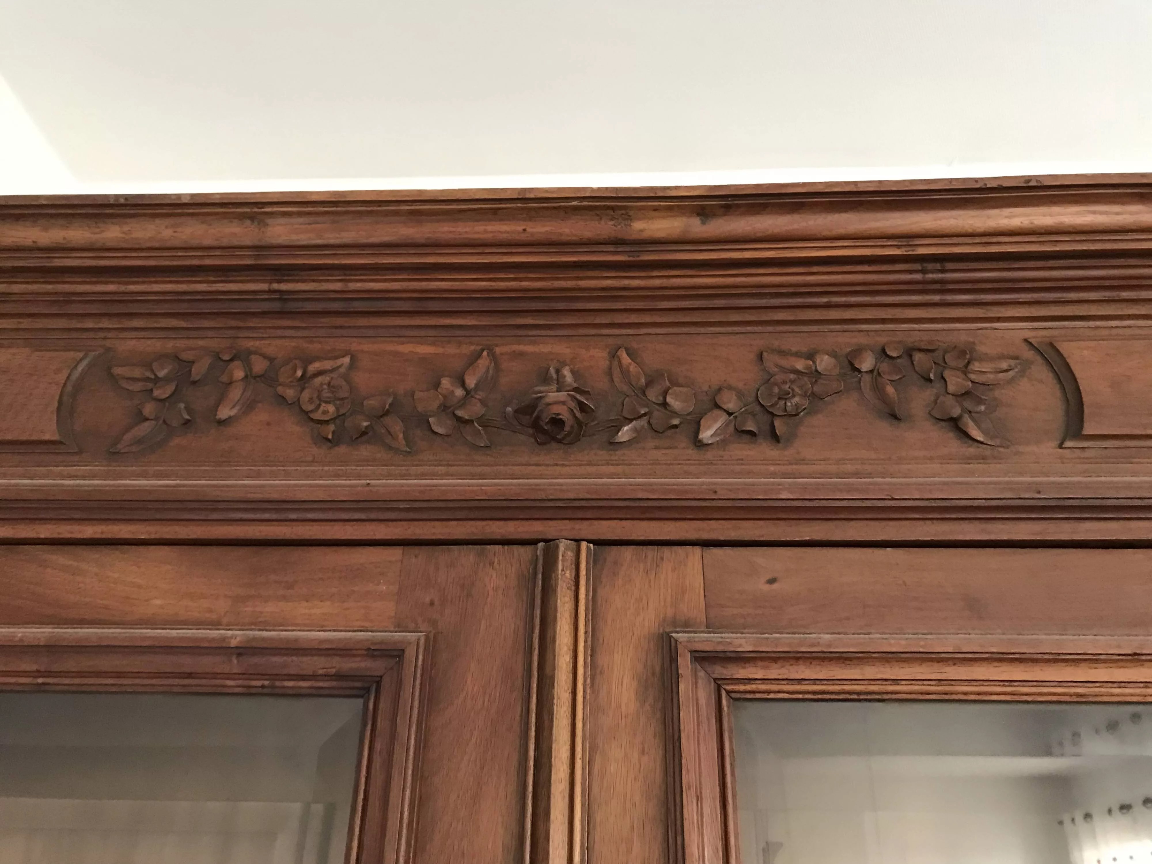 Antique oak glass Selency