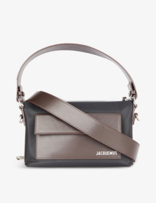 JACQUEMUS Le Pinu shell and leather shoulder bag