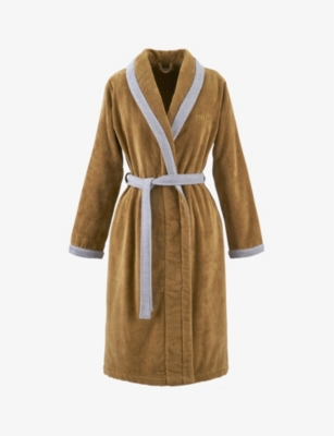 Hugo Boss Mens Camel Lord Velvet Cotton Bathrobe M ModeSens