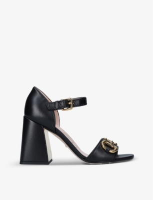 Gucci Baby Horsebitembellished Leather Heeled Sandals In Black ModeSens