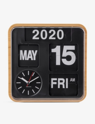 Karlsson Bamboo Mini Flip Mechanical Wall Clock 24.5cm ModeSens