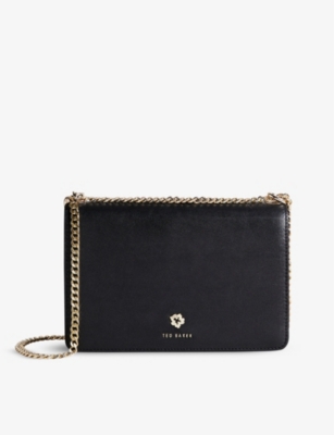 Ted Baker Jorjey Flowereyelet Leather Crossbody Bag In Black ModeSens