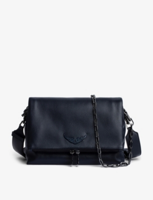 Zadig & Voltaire Rocky Grainedleather Crossbody Bag In Ink ModeSens