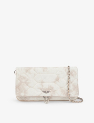 Zadig & Voltaire Rock Quilted Canvas And Leather Shoulder Bag In Lucky