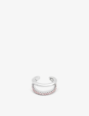 Astrid & Miyu Womens Silver Illusion Recycled Sterlingsilver And Cubic