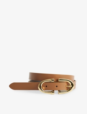REISS Bailey leather waist belt