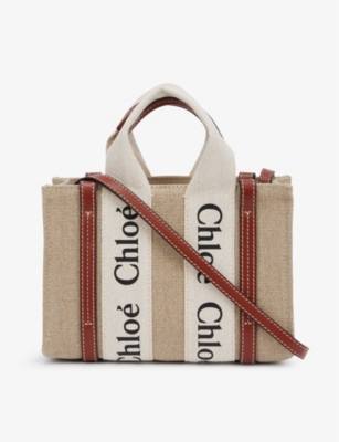 CHLOE Woody mini cottoncanvas tote bag
