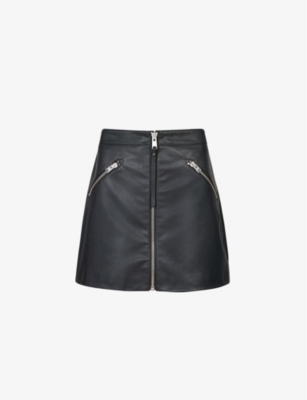ALLSAINTS Piper zipped fauxleather mini skirt