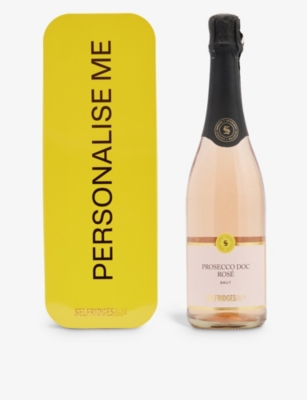 Selfridges Selection Prosecco Rosé Logoembossed Personalised Wine Tin