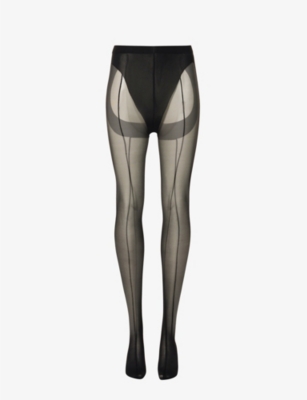 WOLFORD X MUGLER Wolford x Mugler exposedseam stretchwoven tights