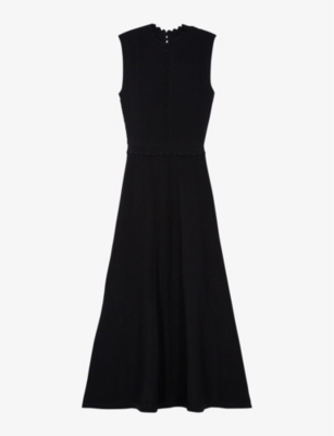 THE KOOPLES Scallopedneck sleeveless knitted midi dress