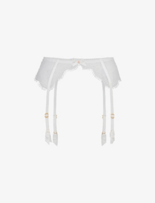 Agent Provocateur Womens White Lorna Lace Suspender Belt ModeSens