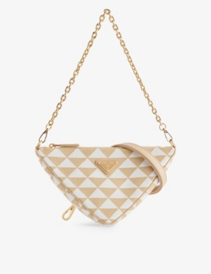 PRADA Brandplaque canvas shoulder bag