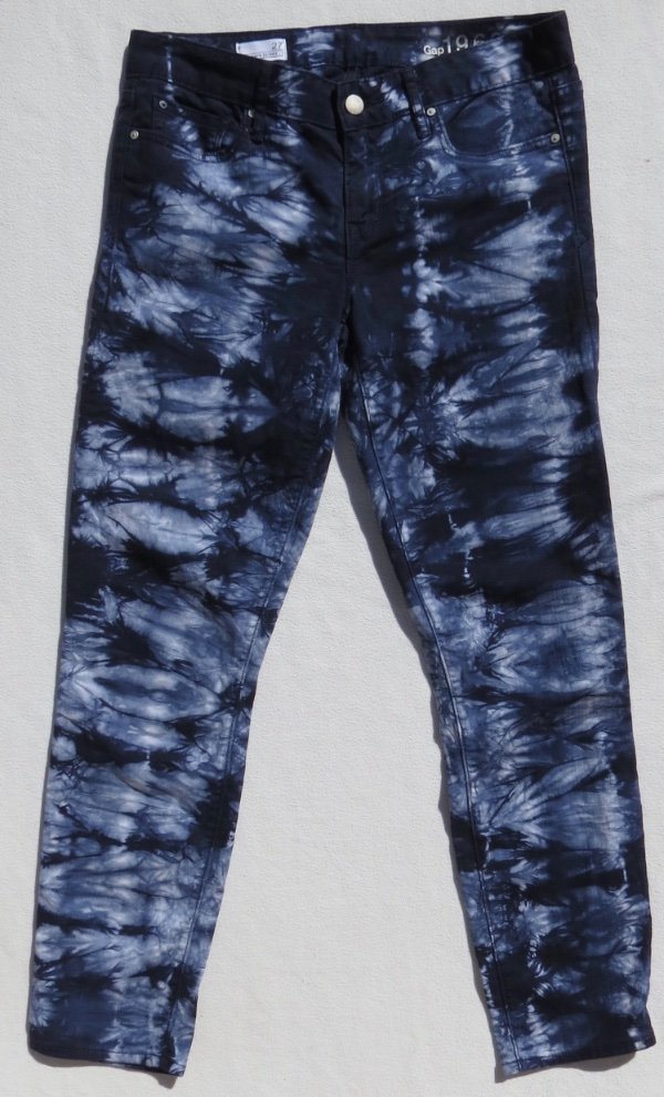 GAP Dark Blue Tie Dye Lightweight Stretch Denim ALWAYS SKINNY Jeans US