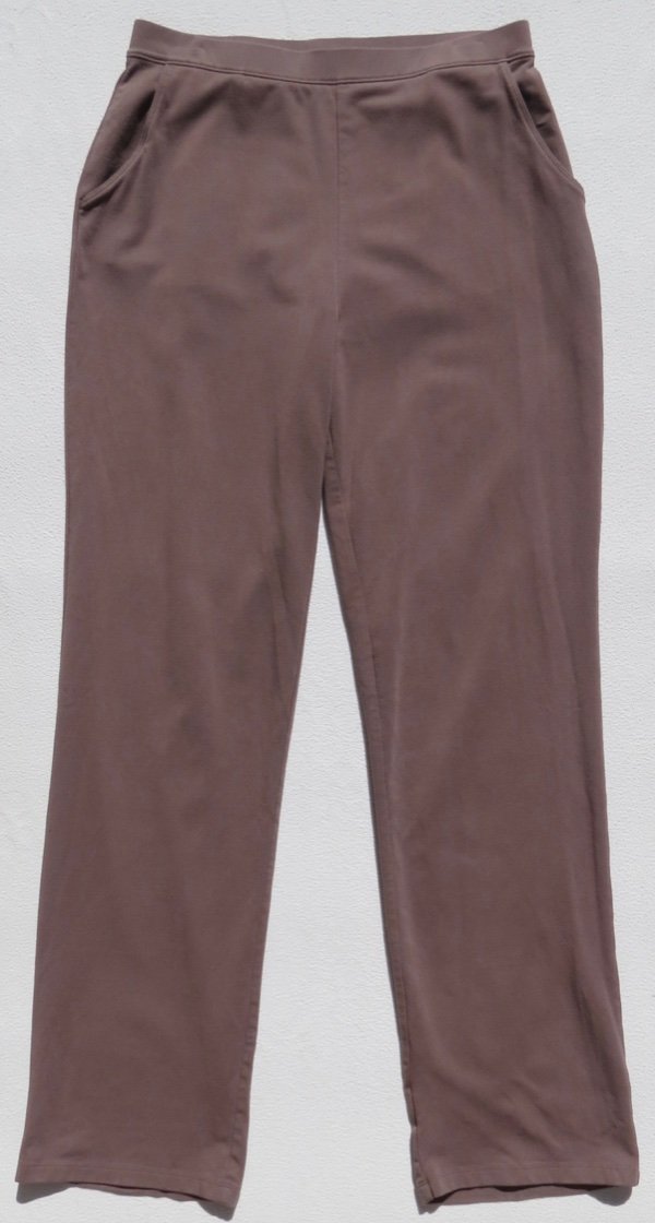 LL BEAN Taupe Stretch Cotton Knit Perfect Fit Straight Leg Pants Women's M Tall eBay