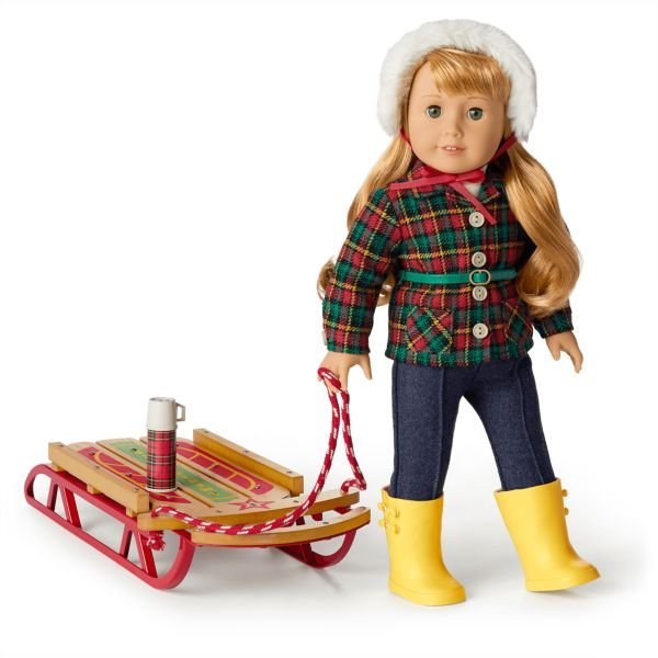 American Girl Doll Maryellen's WOODEN Winter SNOW SLED for Doll
