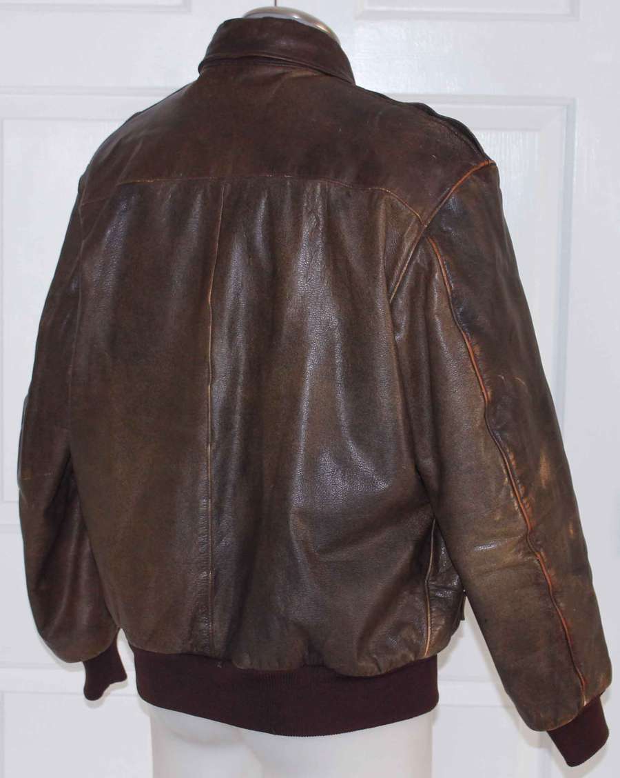 LL Bean Bomber Jacket Flying Tiger Leather Goatskin Thinsulate Size 44