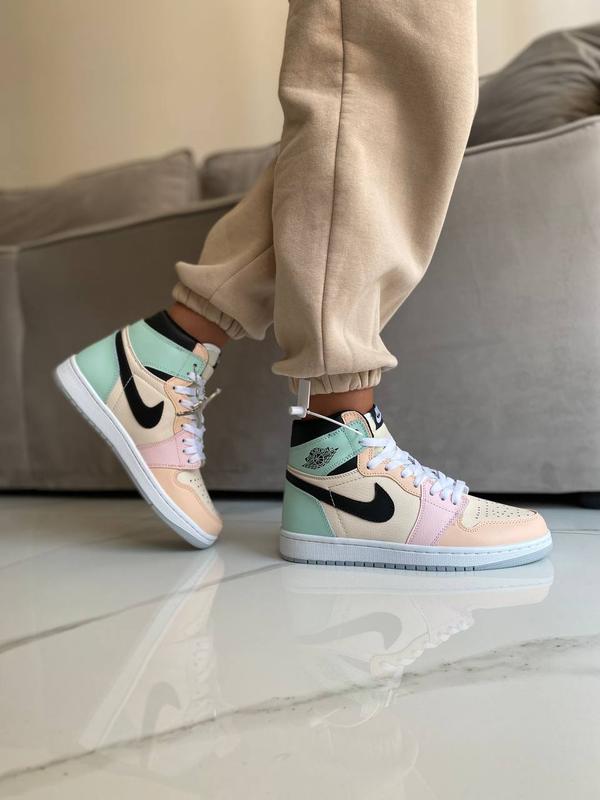 Nike air jordan 1 retro marshmallow high новинка женские кроссовки найк