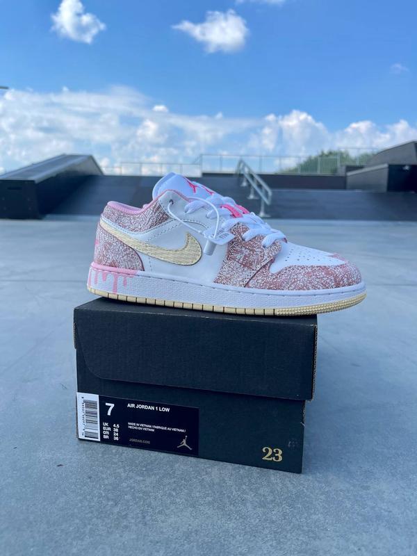 Nike air jordan 1 low 'paint drip' жіночі кросівки найк аїр джордан