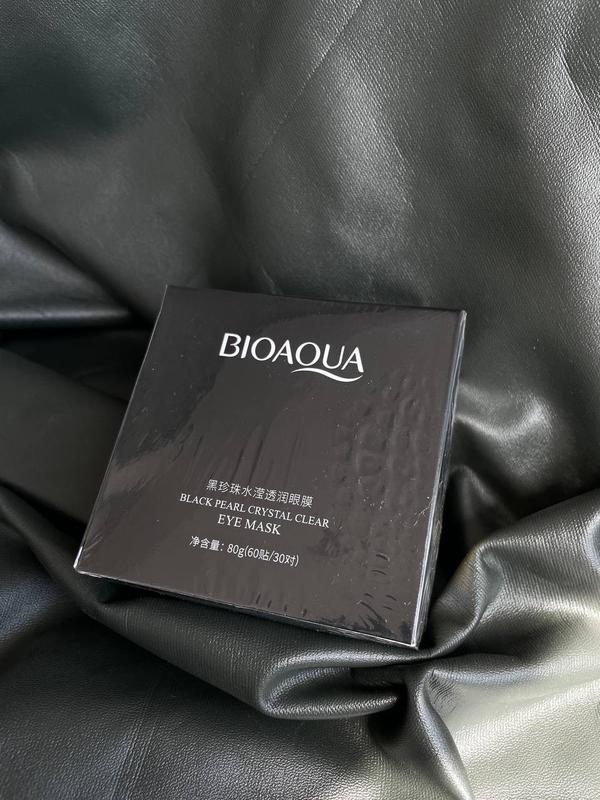 🌿гідрогеліві патчі під очі bioaqua black pearl crystal clear eye mask з
