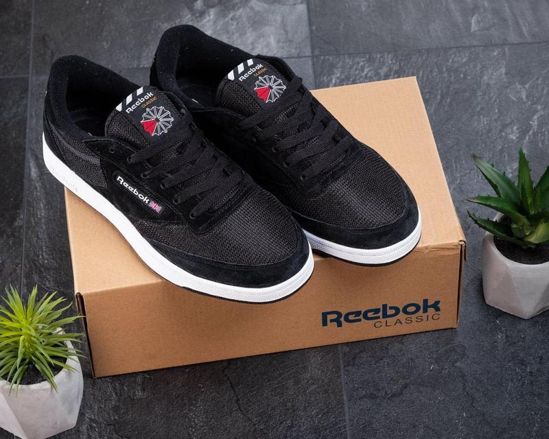 Кроссовки reebok classic black white кросівки рібок класік рибок