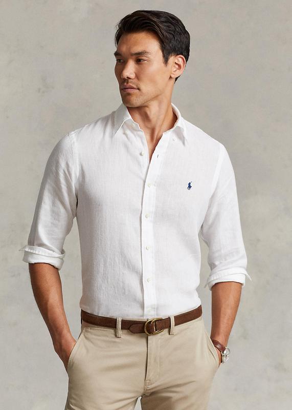 Чоловіча лляна сорочка polo by ralph lauren ocean wash linen shirt мужская льняная рубашка