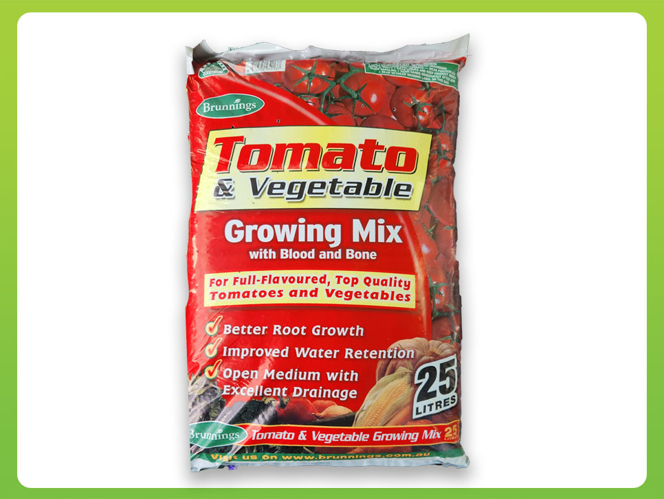 brunnings tomato vegie growing mix 25L Shiploads