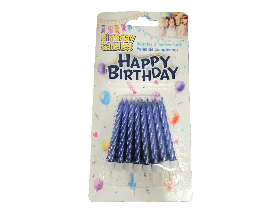 candles blue happy birthday 16pk Shiploads