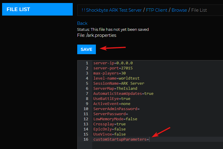How to Enable Custom Startup Parameters on Your ARK Server 