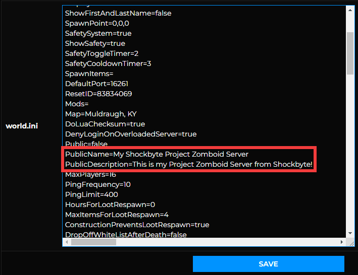How To Change The Name And Description Of Your Project Zomboid Server - Knowledgebase - Shockbyte