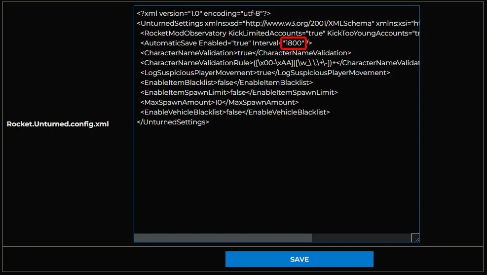 How To Configure Auto-Saving On Your Unturned Server - Knowledgebase - Shockbyte