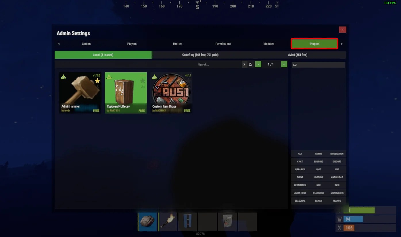 How to Install Plugins with Carbon on your Rust Server Knowledgebase