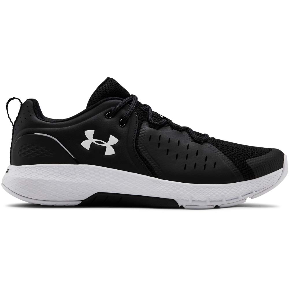 Under Armour Men's Charged Commit 2.0 Running Shoe, Black/White, Size