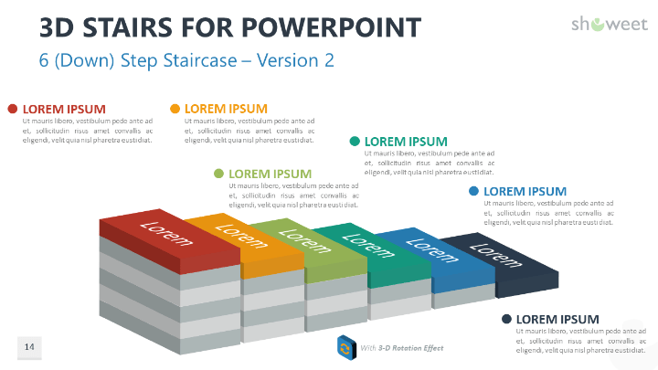 3D Stair Templates for PowerPoint Showeet