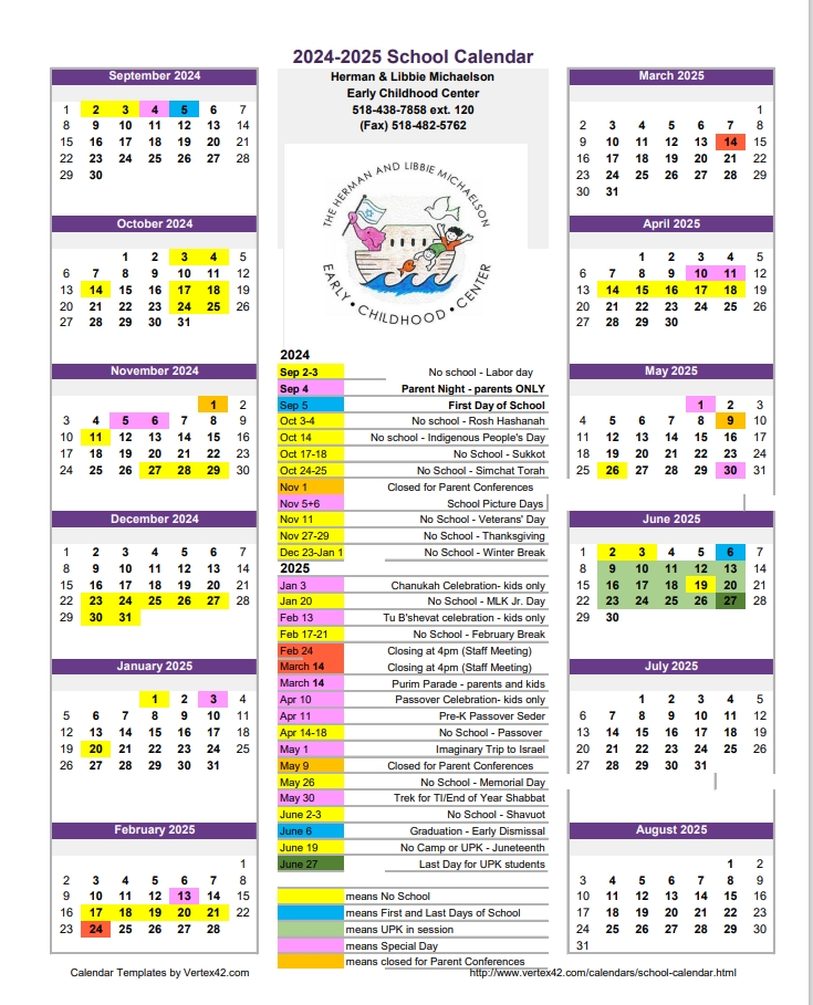 ECC Calendar Temple Israel of Albany