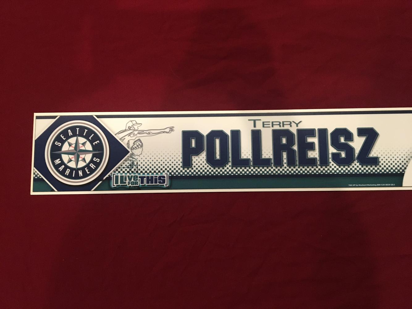 MLB Terry Pollreisz 72 Seattle Mariners Locker Room Nameplate Tag MLB