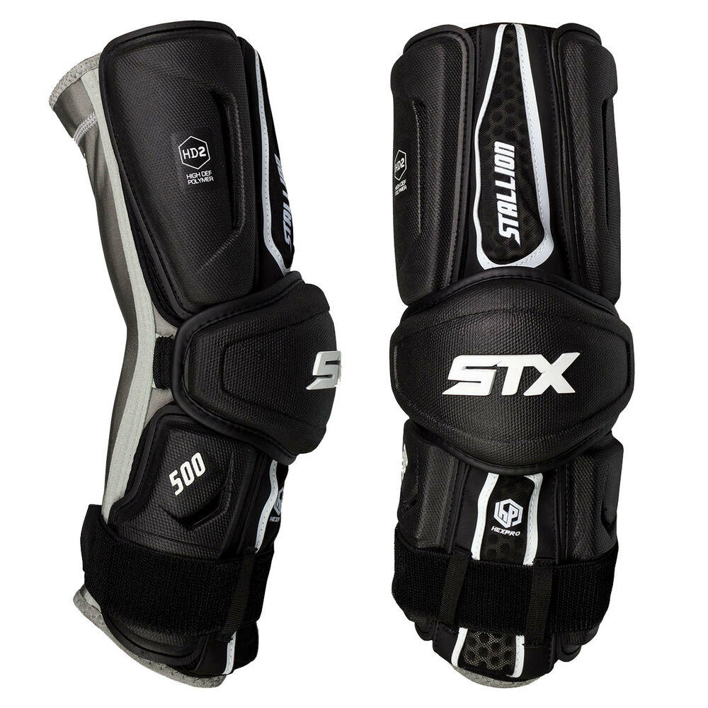 STX Stallion 500 Senior Lacrosse Arm Guards Black (NEW) SidelineSwap