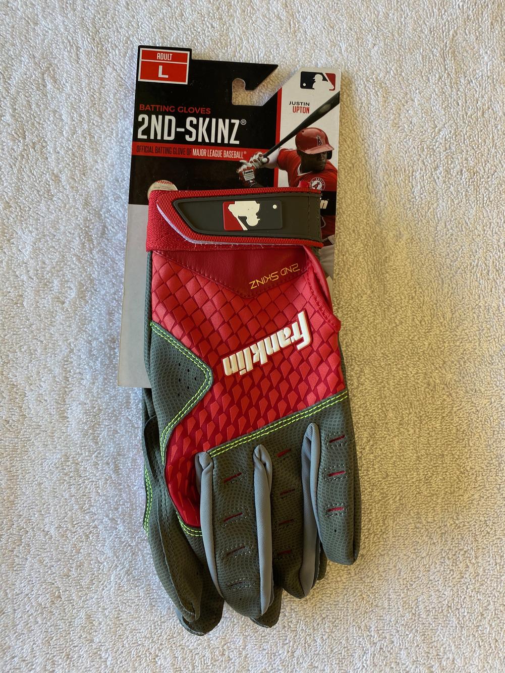 Red/Gray New Adult Large Franklin 2ndSkinz Batting Gloves SidelineSwap
