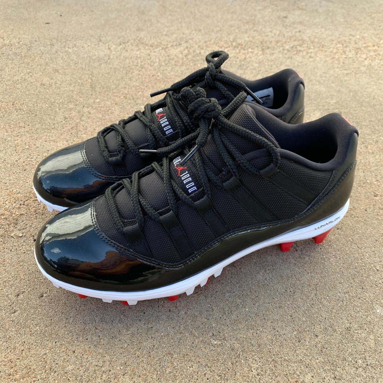 Air Jordan Jordan 11 Retro Low TD 'Bred' sz 10.5 Football Cleats