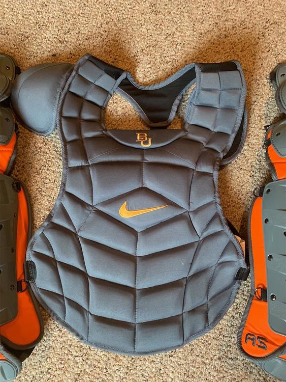 Nike Adult Catcher's Set Graphite And Orange Baseball Catcher's Equipment