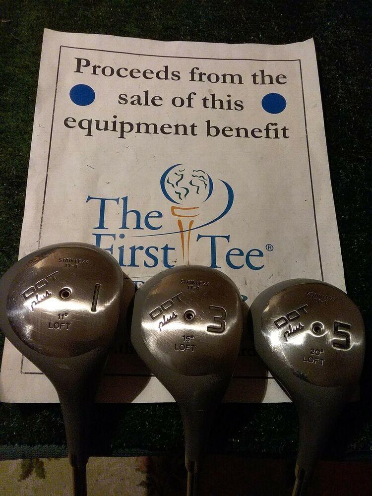 Spalding Dot Plus Woods Set Driver, 3 & 5 Woods Regular Steel shafts SidelineSwap