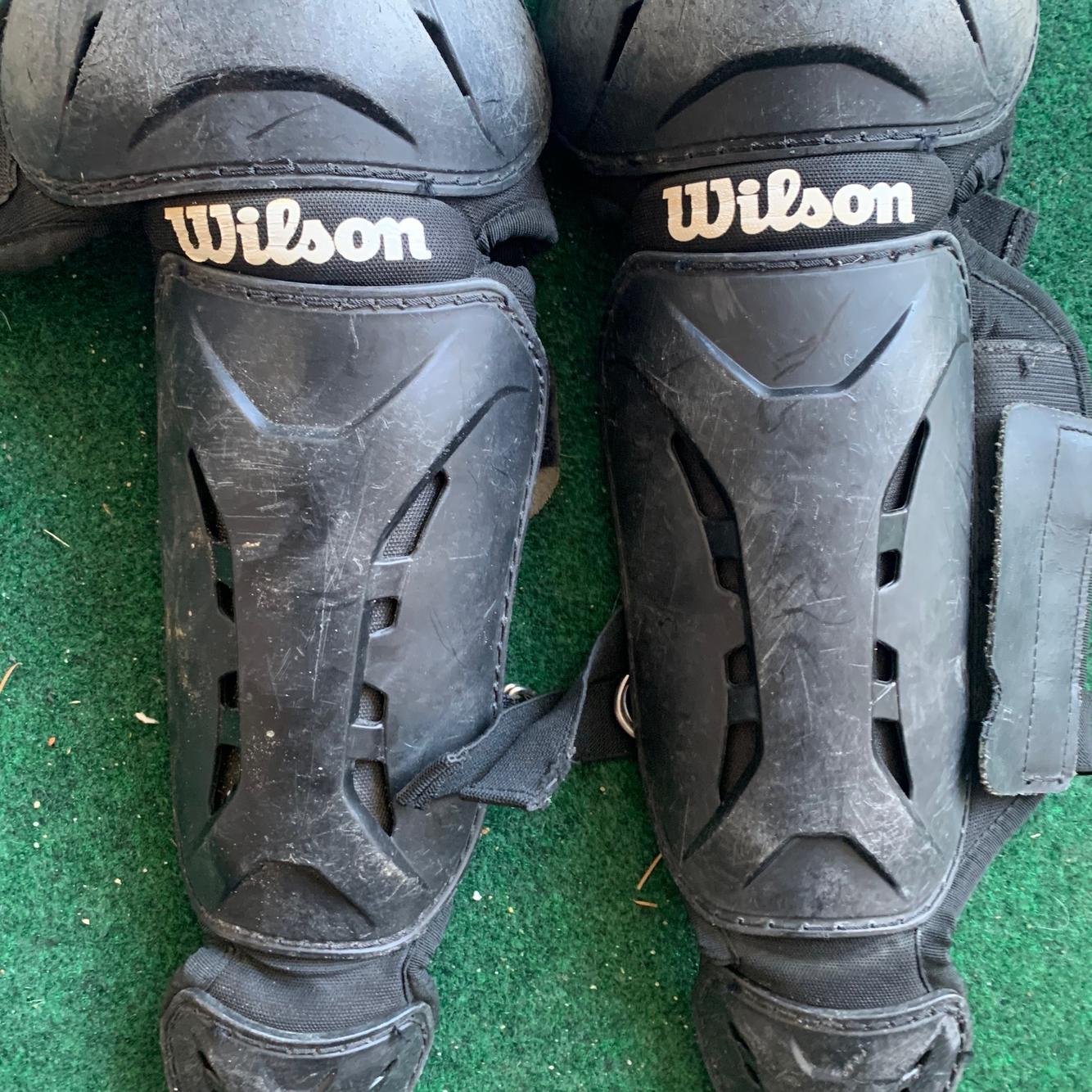 Black Youth Wilson Catcher's Leg Guards And chest protector SidelineSwap