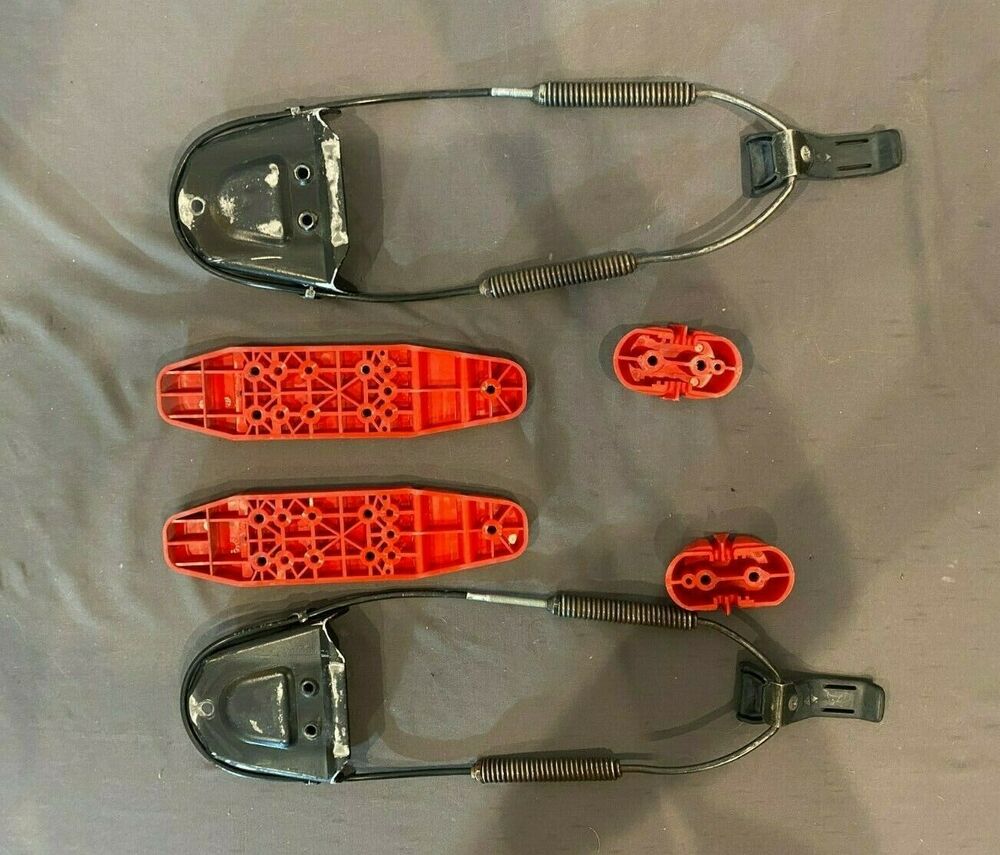 Vintage Riva Norway Cable Telemark Ski Bindings w/G3 Riser Plates