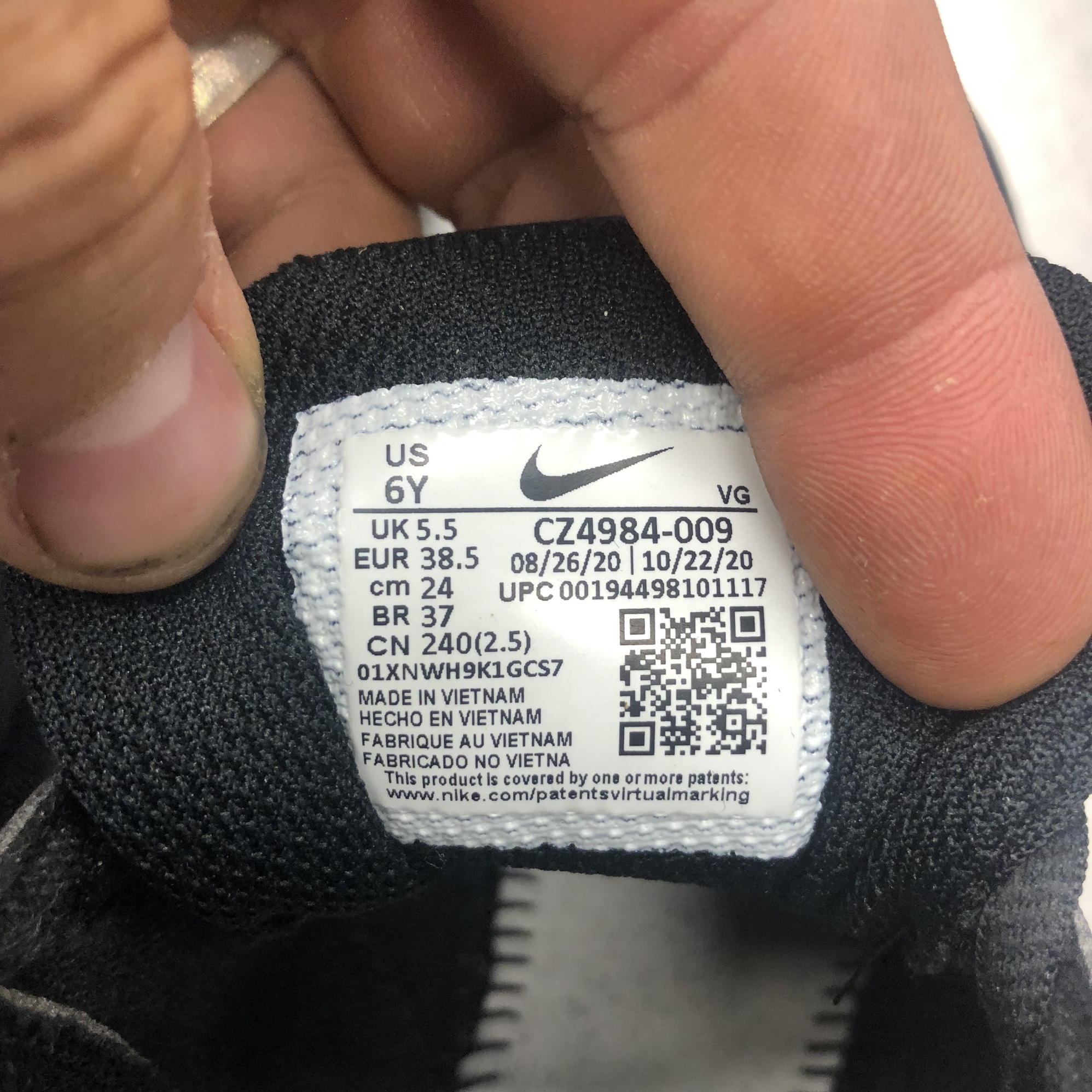 NIKE Baseball Cleats Youth Size 6 Vapor Ultrafly 3 CZ4984009 Black